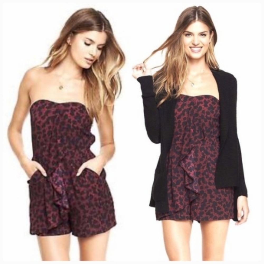 EXPRESS Leopard Print Sweetheart Romper
